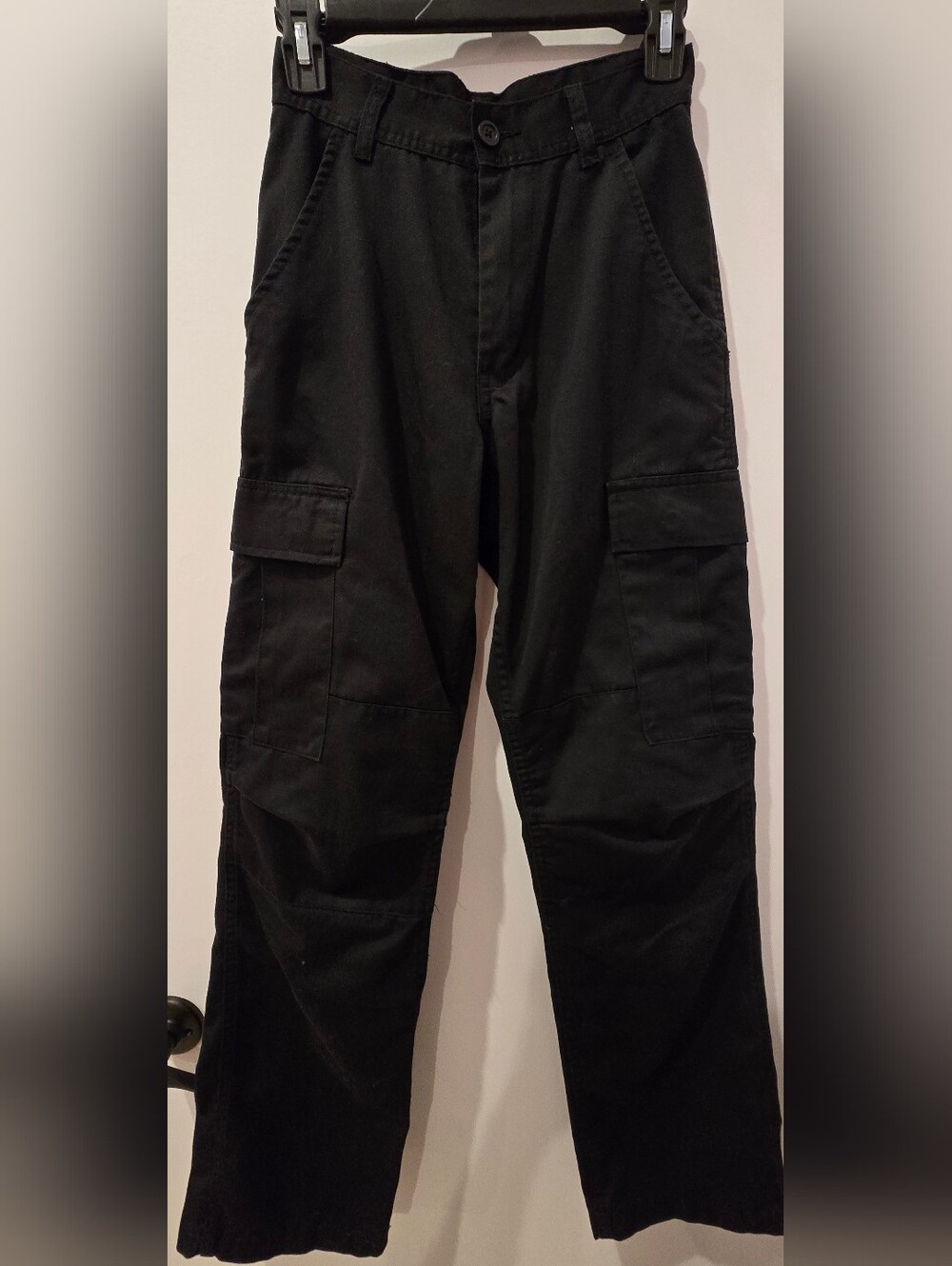 John Galt Black Wide-Leg Cargo Pants for Women - Classic Utility Style